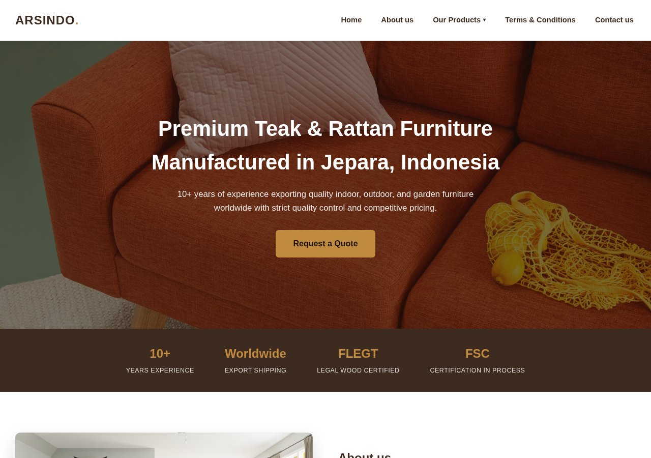 Portofolio jasa buat website murah — tampilan website Arsindo Furniture